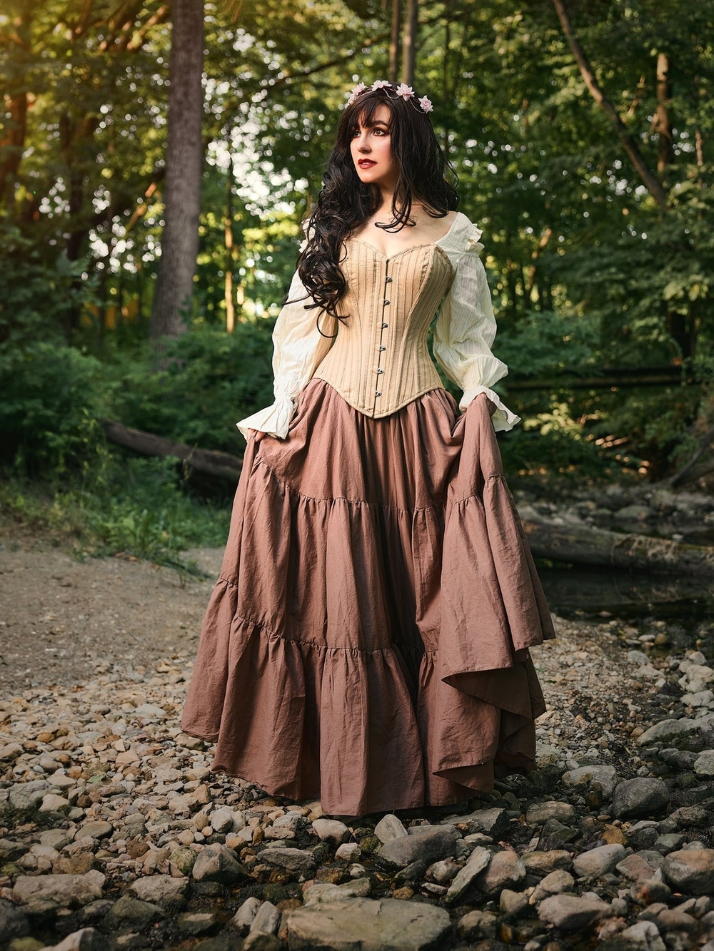 Women’s Renaissance Fair Stays Corset in Brown - Ren Faire - Medieval - Cosplay